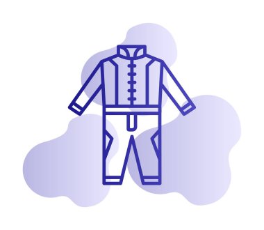 Race Suit web simgesi, vektör illüstrasyonu