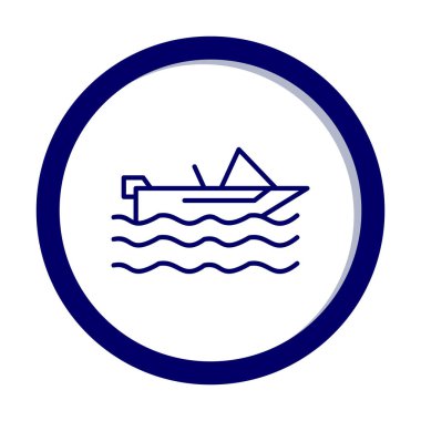 Basit tekne simgesi, vektör illüstrasyonu