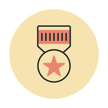 Moda düz renkli madalya ikonu. ödül rozeti