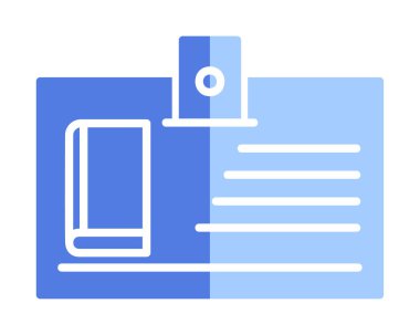 Kütüphane kartı simgesi, vektör illüstrasyonu