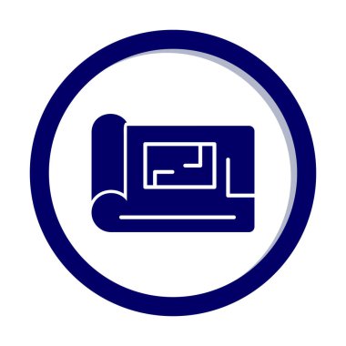 harita düz simgesi, vektör illüstrasyonu