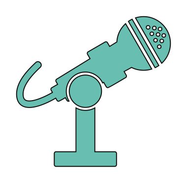 mikrofon ikonu vektör illüstrasyonu. Mikrofon Durağı                    