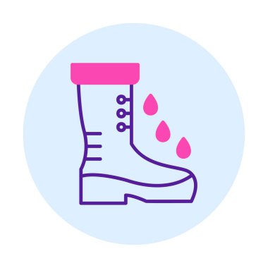 Basit Rainboot simgesi, vektör illüstrasyonu