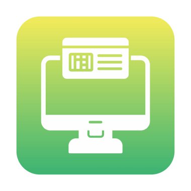 Basit Çevrimiçi Ödeme simgesi, vektör illüstrasyonu