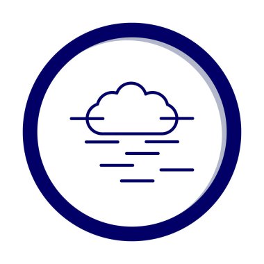 Sis ve bulut simgesi, hava sembolü, vektör illüstrasyonu   