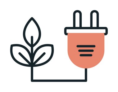 Basit Biyokütle eko enerji simgesi, vektör illüstrasyonu