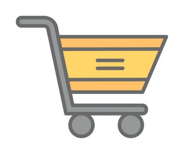 Alışveriş arabası simgesi, vektör çizimi basit tasarım
