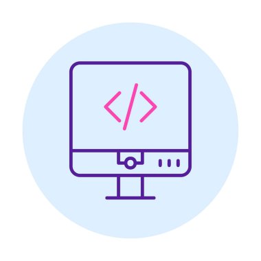 Kodlama. Web simgesi basit illüstrasyon                  