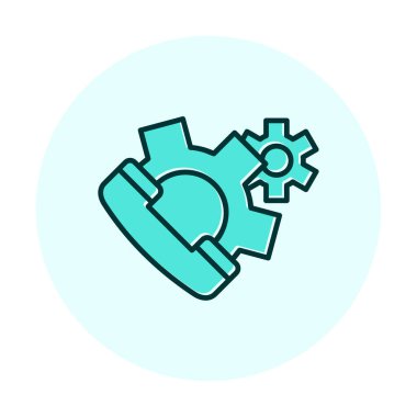 Basit Çağrı Ayarları simgesi, vektör illüstrasyonu