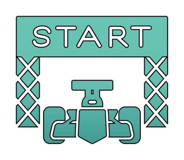 simgeyi başlat. Web için Irk vektör simgesinin başlatılmasının basit bir gösterimi.                                