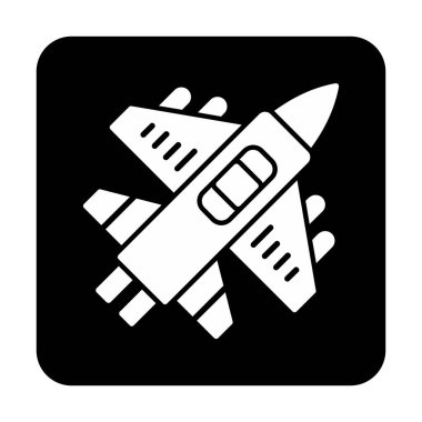 Askeri Uçak ikonu vektör illüstrasyonu