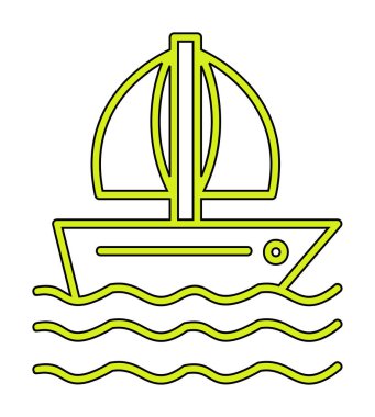 Basit tekne simgesi, vektör illüstrasyonu