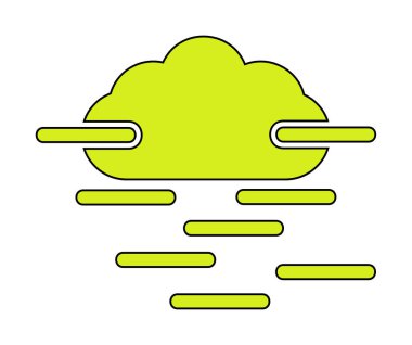 Sis ve bulut simgesi, hava sembolü, vektör illüstrasyonu   