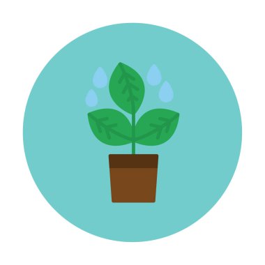 çömlek simgesine bitki, vektör illüstrasyonu 