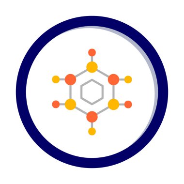 Basit Nanoteknoloji simgesi, vektör illüstrasyonu