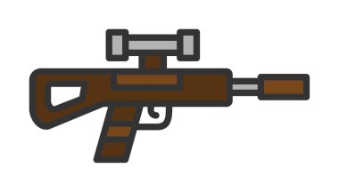 Basit Keskin Nişancı Tüfeği simgesi, vektör çizimi