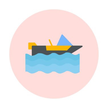 Basit tekne simgesi, vektör illüstrasyonu