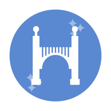 köprü düz simgesi, vektör illüstrasyon tasarımı 