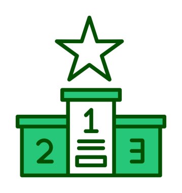 Podyum Şampiyonası ikon vektör illüstrasyonu