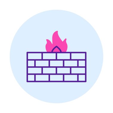 Şömine simgesinin vektör illüstrasyonu 