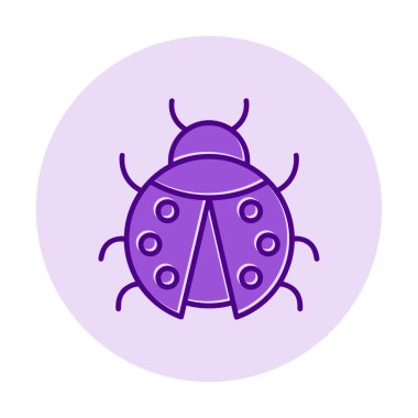  Basit düz uğur böceği vektör çizimi 