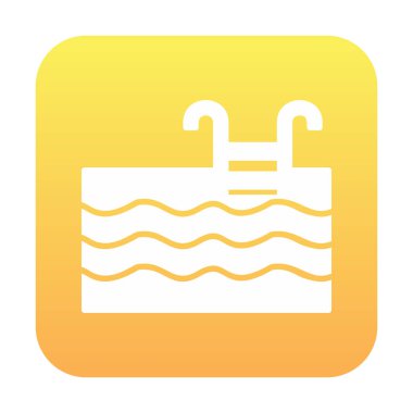  yüzme havuzu ikonu vektör illüstrasyonu