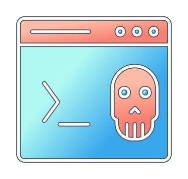 bilgisayar terminali simgesi, vektör illüstrasyonu basit tasarım
