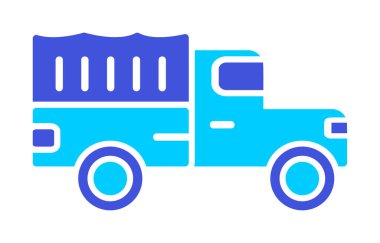 Askeri Kamyon ikonu vektör illüstrasyonu