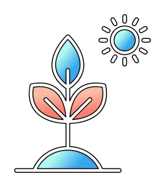 Biyoloji Bitki ana hatları simgesi beyaz arkaplanda izole edildi