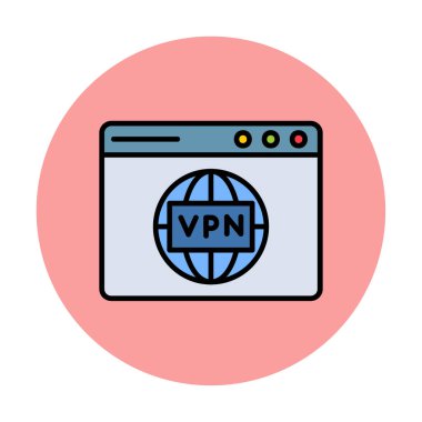 Basit Vpn bağlantı simgesi, vektör illüstrasyonu