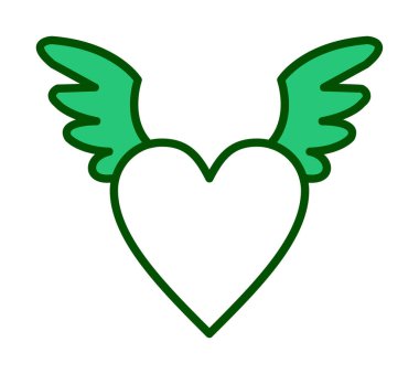 Melek Kalbi ikonu, vektör illüstrasyonu 