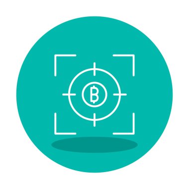 Bitcoin ve hedef. Web simgesi illüstrasyonu