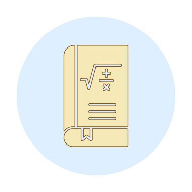 Matematik kitabı. Web simgesi basit illüstrasyon                         