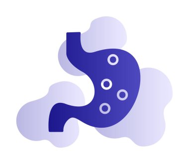 İnsan mide ikonu. Beyaz arkaplanda izole edilmiş web tasarımı için İnsan mide vektörü simgesi