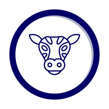İnek başı simgesi vektörü beyaz arkaplanda izole edildi