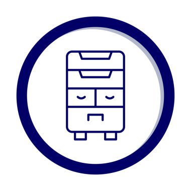 çekmeceler düz simge, vektör çizimi ile klozet 