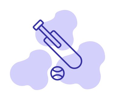 Basit kriket simgesi vektör ana hatları tasarım çizimi.