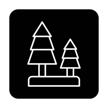 Orman ikonu vektör illüstrasyonu 