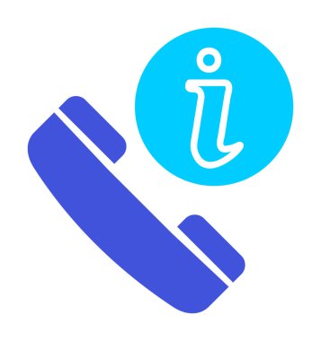 Basit çağrı bilgi simgesi, vektör illüstrasyonu