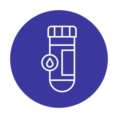 Kan testi tüpü ana hat vektör simgesi. Laboratuvar test sembolü, logo illüstrasyonu.