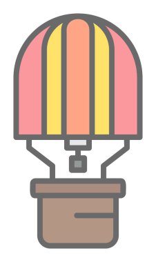 Sıcak Hava Balonu web simgesi basit illüstrasyon