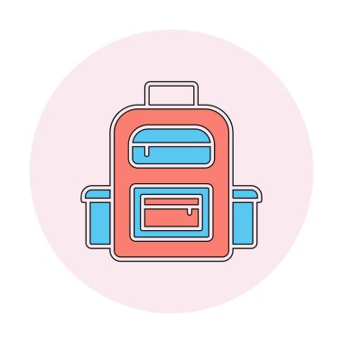 Sırt çantası düz simge vektör çizimi