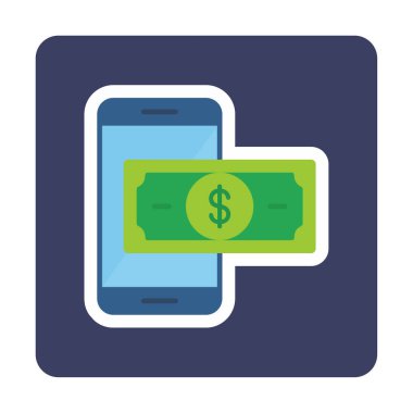 Basit Çevrimiçi Ödeme simgesi, vektör illüstrasyonu