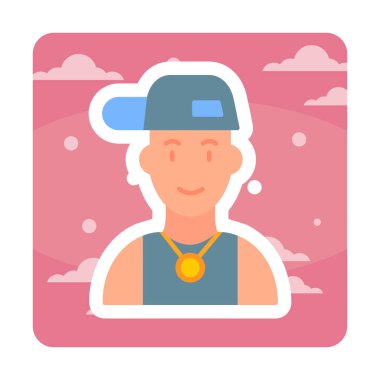 Rapçi. Web simgesi basit illüstrasyon