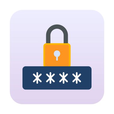 Basit Parola simgesi, vektör illüstrasyonu