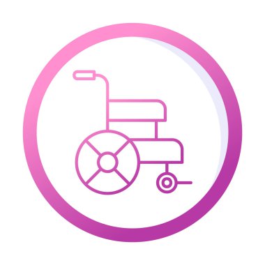 Tekerlekli sandalye simgesi, vektör illüstrasyonu