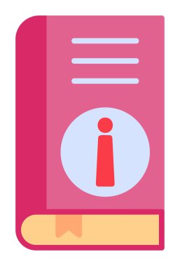 Basit Kitap Bilgileri simgesi, vektör illüstrasyonu