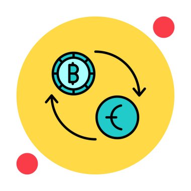 para birimi değişim simgesi, vektör illüstrasyonu