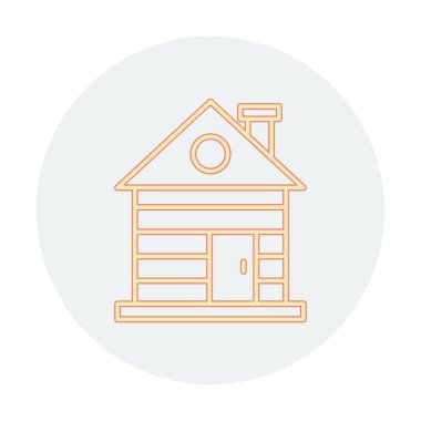 ahşap ev simgesi, vektör illüstrasyonu