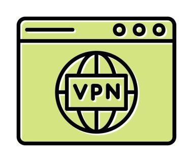 Basit Vpn bağlantı simgesi, vektör illüstrasyonu